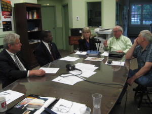 (l-r) Ron Wilcox, Wayne Winsley, State Central members Marianne Clark and Richard Tutunjian at CT GOP Chair candidate debate 2013