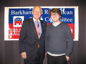 (l) CT Lt. Governor candidate/former U.S Comptroller General Dave Walker with "Conservative Chat" associate producer Tyler Moulton April 2014