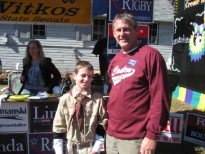 Riverton Fair - October 2010 - State Senator Kevin Witkos (R-8) with Barkhamsted boy scout