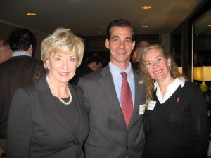 Prescott Bush dinner with U.S. Senate candidate Linda McMahon, William Landers, and BRTC Chair Juliana Simone April 2012