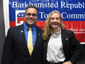 Harwinton First Selectman Mike Criss (R) and BRTC Chair "Conservative Chat" host Juliana Simone 2013