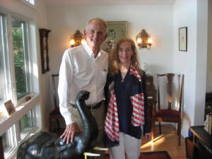 Former Congressman Colonel Rob Simmons and Barkhamsted RTC Chair/contributing author/editor Ameriborn News Juliana Simone