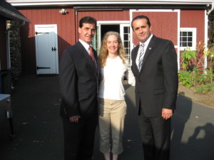 (l-r) Ameriborn News Network's William Landers, Juliana Simone, and SOTS candidate Peter Lumaj - Simsbury CT Oct 2013