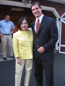 (l-r) CT republican party worker J.R. Romano, State Senator Toni Boucher (R26), and Ameriborn News William Landers