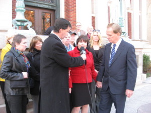 Ameriborn News Network's William Landers with the Smolinski's at their appeal case November 2013