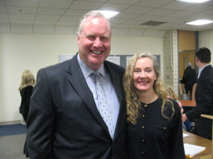 Former State Representative Rob Heagney and BRTC Chair Juliana Simone who nominated and seconded SC member Rich Tutunjian at State Central Convention 2013 Canton Senior Center