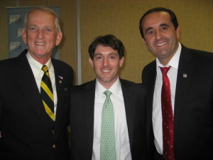 (l-r) The Yankee Institute Chairman Rob Simmons, guest speaker, and Peter Lumaj