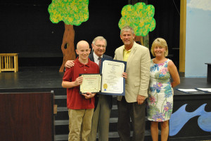 State Senator Kevin Witkos (R-8) and State Representative William Simanski (R-62) with New Hartford CT Essay Winner Matthew Maltby