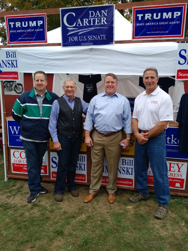 (l-r) Barkhamsted selectman Mark Hemenway (R); State Rep. Wm. Simanski (R-62); U.S. Senate candidate State Rep. Dan Carter (R); Congressional candidate Matthew Corey (CT-1)